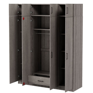 Contemporary 4 Door Wardrobe With 1 Drawer And Top Cabinet by Couch.com