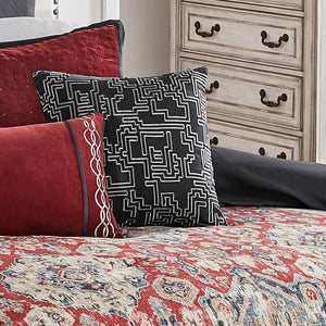 Sadler 9-Pc Burgundy & Blue Medallion Comforter Ensemble