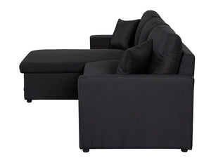 Paisley - Linen Fabric Reversible Sleeper Sectional Sofa With Storage Chaise by Couch.com