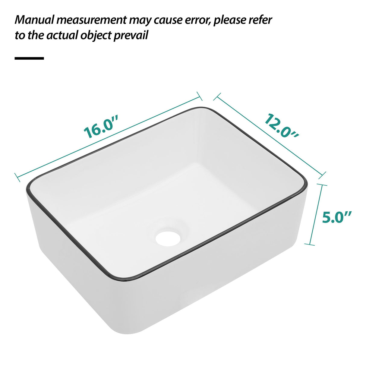 Modern European Style Ceramic Rectangular Vessel Bathroom Sink