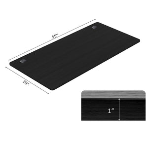 58" x 28" Universal Tabletop for Standard and Standing Desk Frame-Black