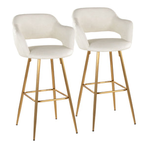 Margarite - Contemporary Fixed Height Barstool With Footrest (Set of 2) With Square by Couch.com