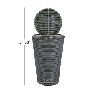 31.5' Tall Striped Concrete Column Fountain with LED Light