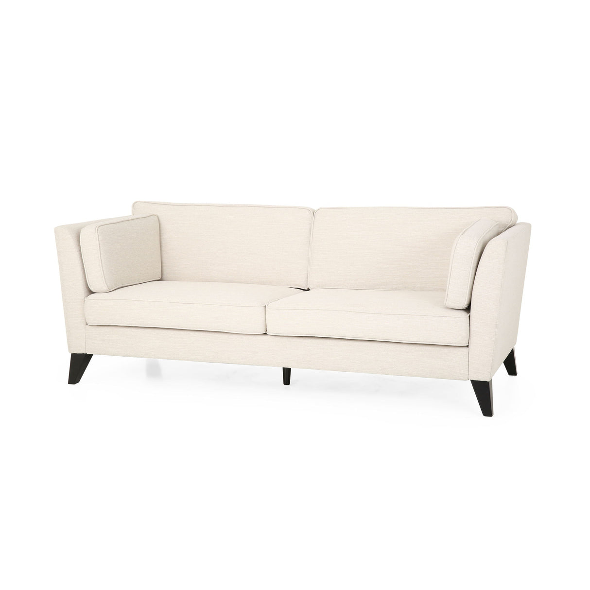 3 Seater Fabric Sofa, With Birch Legs, Study And Living Room - Beige by Couch.com