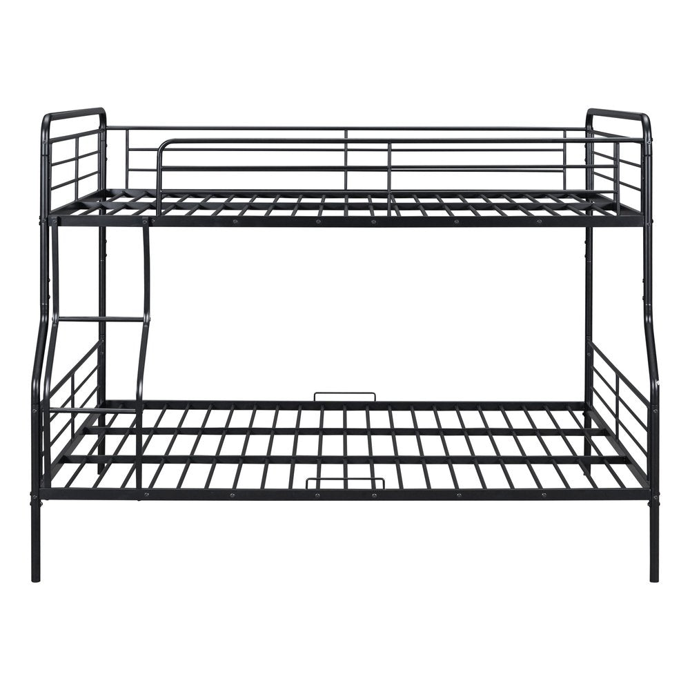 Black Full XL Over Queen Contemporary Metal Bunk Bed