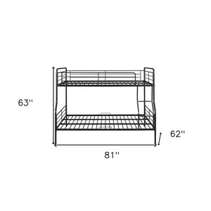 Black Full XL Over Queen Contemporary Metal Bunk Bed