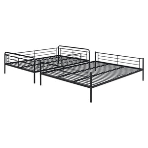 Black Full XL Over Queen Contemporary Metal Bunk Bed