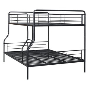 Black Full XL Over Queen Contemporary Metal Bunk Bed