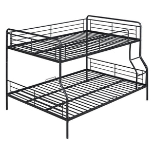 Black Full XL Over Queen Contemporary Metal Bunk Bed