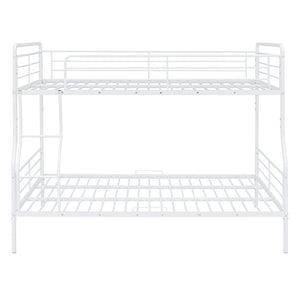 White Full XL Over Queen Contemporary Metal Bunk Bed