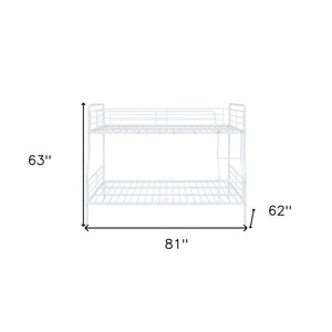 White Full XL Over Queen Contemporary Metal Bunk Bed