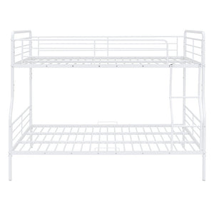 White Full XL Over Queen Contemporary Metal Bunk Bed