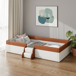 Brown Tufted Upholstered Full Day Bed