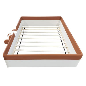 Brown Tufted Upholstered Queen Day Bed