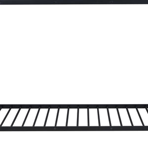Black Twin Over Twin Metal Bunk Bed With Stairs And Storage