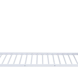 White Twin Over Twin Metal Bunk Bed With Stairs And Storage