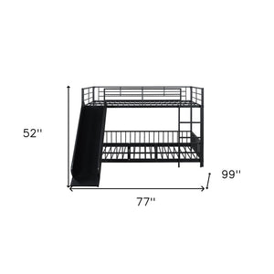 Black Full Over Full Metal Bunk Bed With Slide