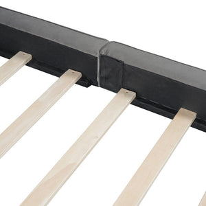 Gray Tufted Velvet Upholstered Queen Bed Frame