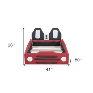 Red Tufted Upholstered Twin Bed Frame