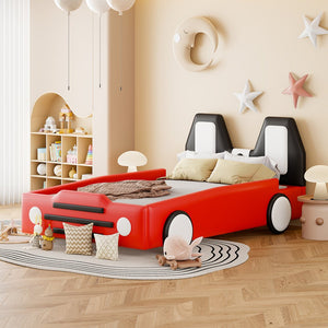 Red Tufted Upholstered Twin Bed Frame
