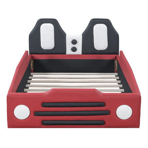 Red Tufted Upholstered Twin Bed Frame