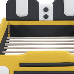 Yellow Tufted Upholstered Twin Bed Frame