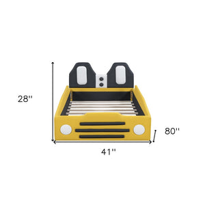 Yellow Tufted Upholstered Twin Bed Frame