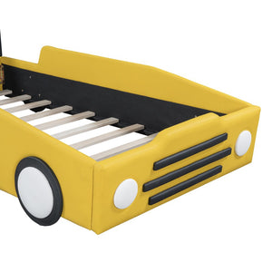 Yellow Tufted Upholstered Twin Bed Frame