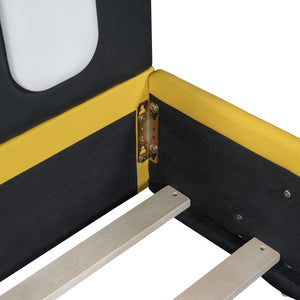 Yellow Tufted Upholstered Twin Bed Frame