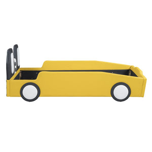 Yellow Tufted Upholstered Twin Bed Frame