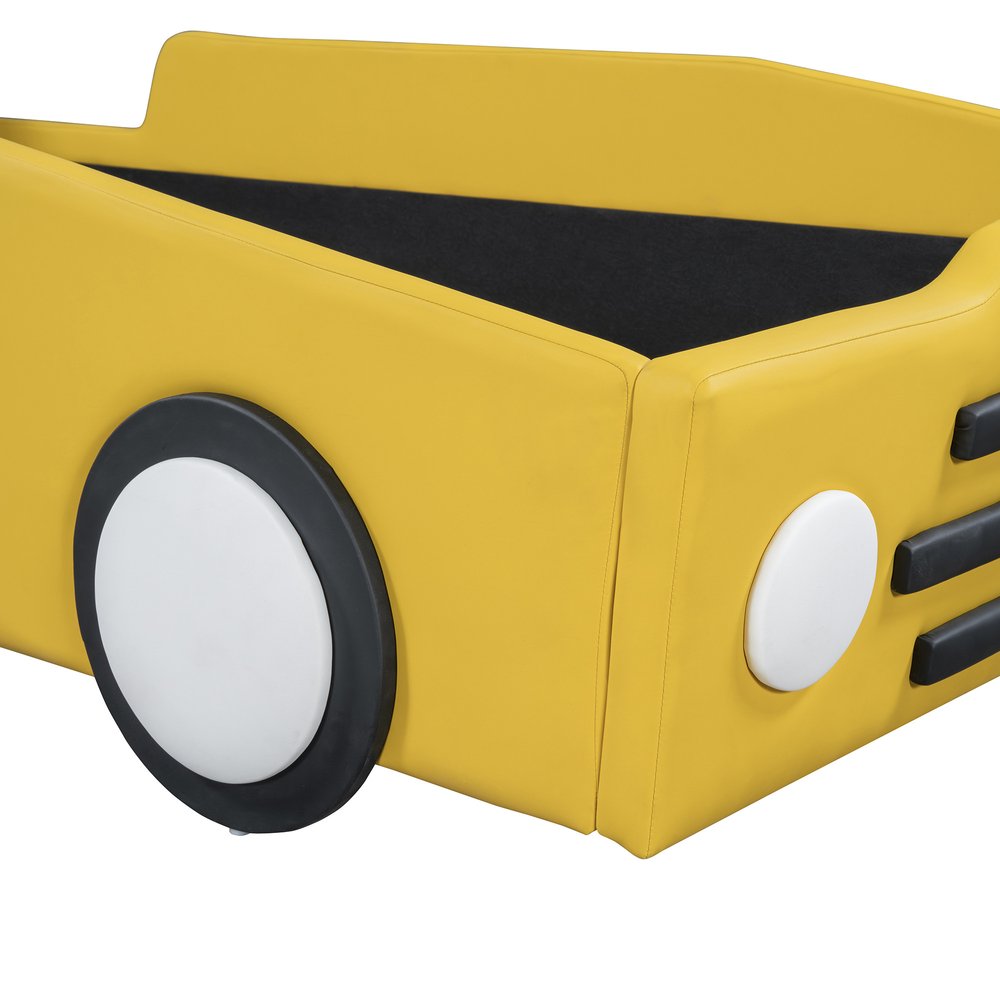 Yellow Tufted Upholstered Twin Bed Frame