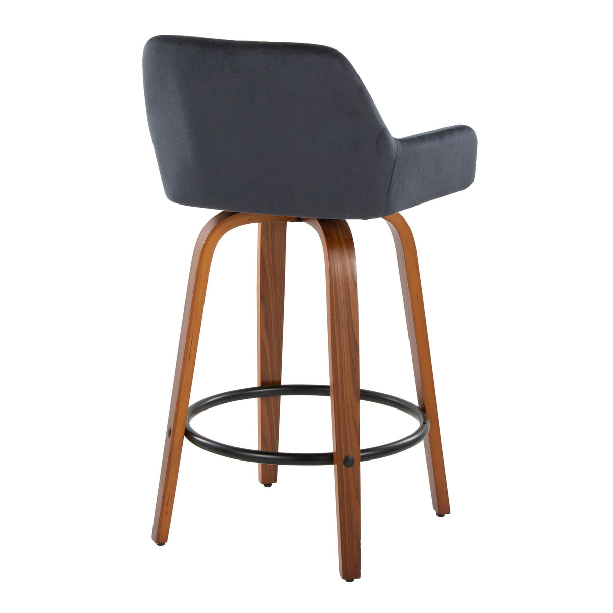 Daniella - Contemporary Fixed Height Counter Stool With Swivel With Round Footrest (Set of 2) by Couch.com