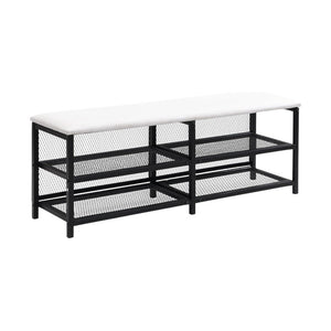 Black and White Metal And Tufted Upholstery Upholstered Twin Bed Frame