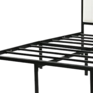 Black and White Metal And Tufted Upholstery Upholstered Full Bed Frame