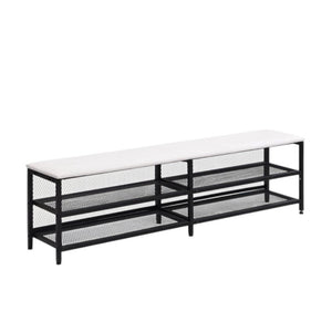 Black and White Metal And Tufted Upholstery Upholstered Full Bed Frame