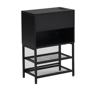 Black and White Metal And Tufted Upholstery Upholstered Full Bed Frame