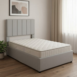 Gray Tufted Upholstered Twin Bed Frame With Trundle
