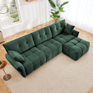 Elegant Sofa Set With Ottoman And Pillows, Textured Chenille, High Resilience Cushions by Couch.com