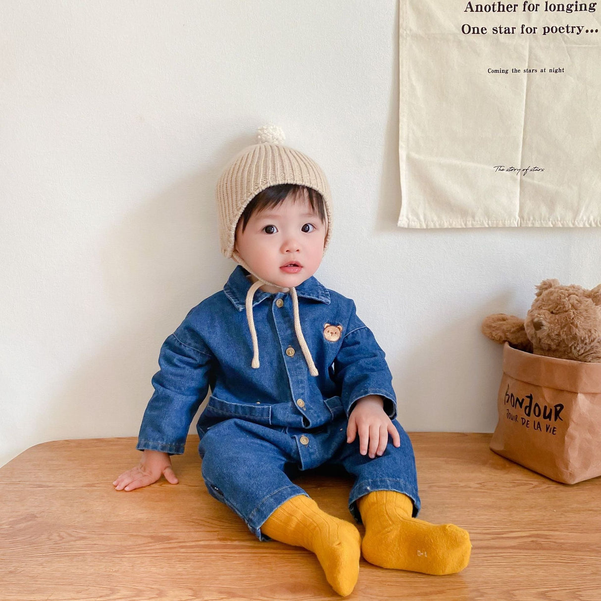 Baby Jumpsuit Thin Long Sleeve Denim Romper
