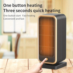 500W Portable Ceramic Space Heater with Safety Tip-Over Protection – Square Design