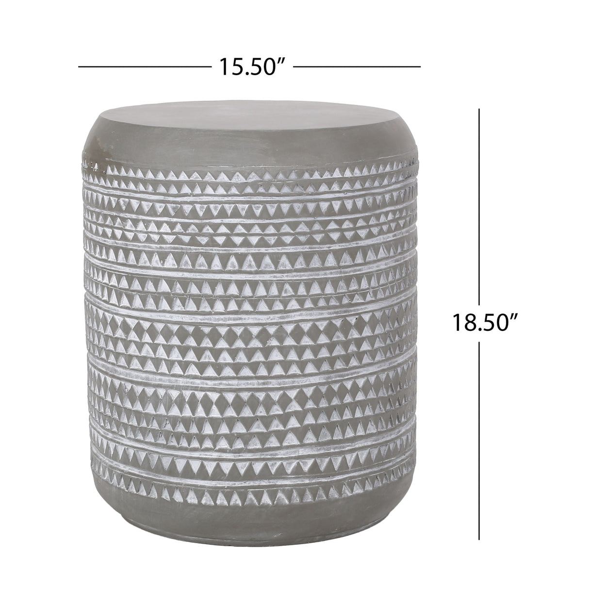 Outdoor Side Table With Cylindrical Shape - White by Couch.com