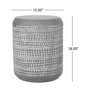 Outdoor Side Table With Cylindrical Shape - White by Couch.com