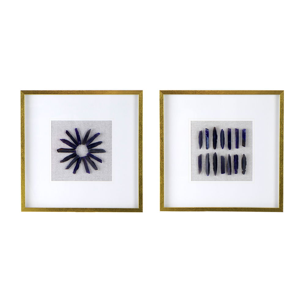 Grace Purple Agate Shadow Boxes Wall Art (Set of 2) - Multicolor by Couch.com