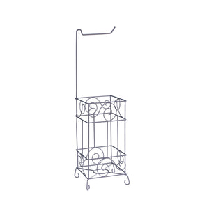 Metal Frame Toilet Paper Holder Stand, Bathroom Tissue Organizer by Couch.com