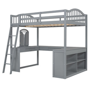 Loft Bed With Drawers, Cabinet, Shelves With Desk by Couch.com