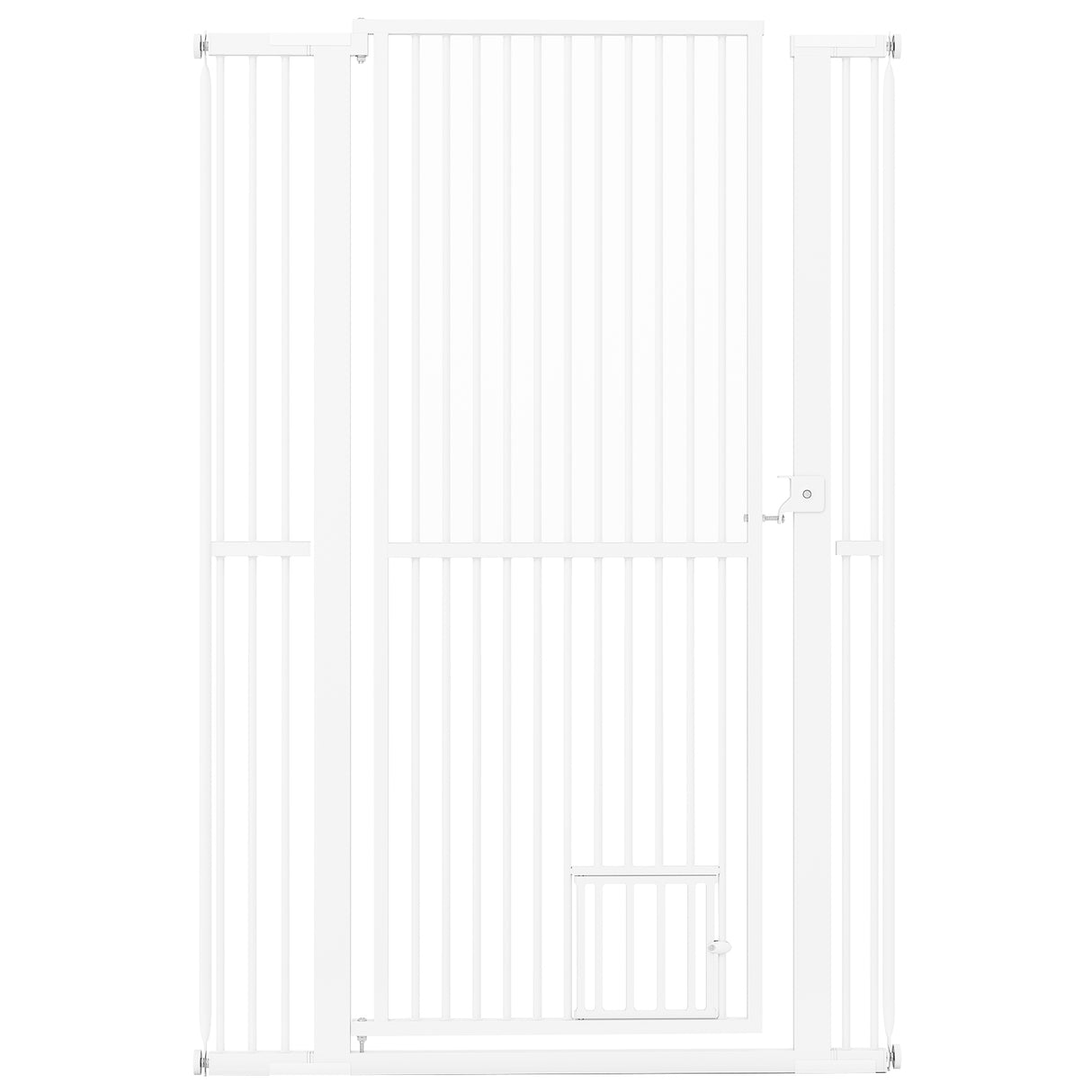 59  Extra Tall Pet Gate Heavy-Duty Metal Cat Gate with Wide Opening-White
