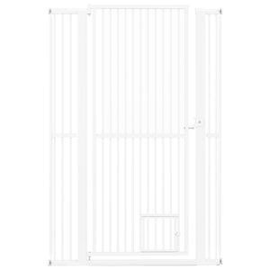 59  Extra Tall Pet Gate Heavy-Duty Metal Cat Gate with Wide Opening-White