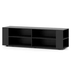 59 Inch Console Storage Entertainment Media Wood TV Stand-Black