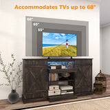 58 Inches TV stand for TVs up to 65 Inches with 20 Color Led Lights-Coffee