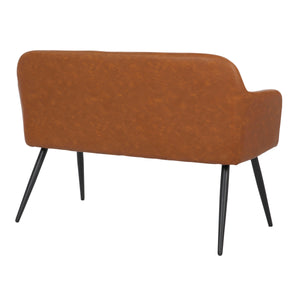 Daniella - Industrial High Back Bench - Black / Camel by Couch.com